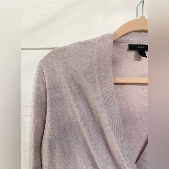 J Crew wrap sweater in a pale pink and touch of sparkle. Size small. - Picture 2 of 5